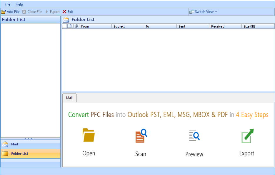 Convert PFC to PST Tool